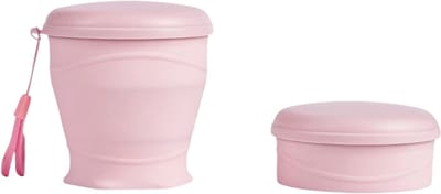 Opvouwbare Siliconen Drinkbeker 180ml - Inklapbare Reisbeker & Camping Mok met Deksel - Outdoor Beker voor Reizen & Wandelen - Roze
