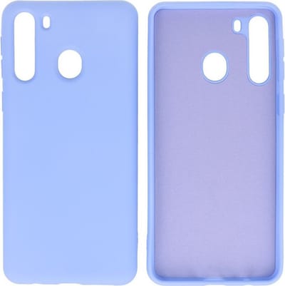 Hoesje Geschikt voor Samsung Galaxy A21 - Fashion Telefoonhoesje Backcover - Siliconen Hoesje - Paars