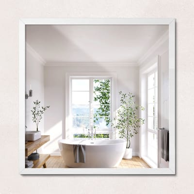 ArtPrintCave Wandspiegel - Spiegel Rechthoek Zwart - 50x50 cm - Inloopkastspiegel – Badkamerspiegel - Toiletspiegel - Spiegel Zwarte Rand Rechthoek - Moderne Wandspiegel - Wandspiegel Zwart Rechthoek