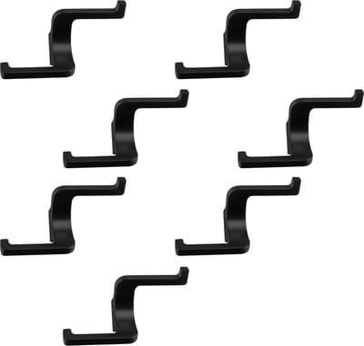 SOTECH 7 stuks Dubbele haken BILL zwart mat 107,5 x 64,5 x 38,5 mm met verborgen bevestiging Jashaken uit de BlackLine collectie