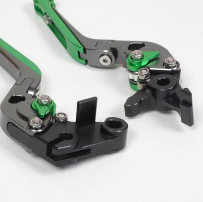 gekke rechter remhendel voor kawasaki 750 z 2007 tot 2011 titanium en groen geanodiseerd nieuw