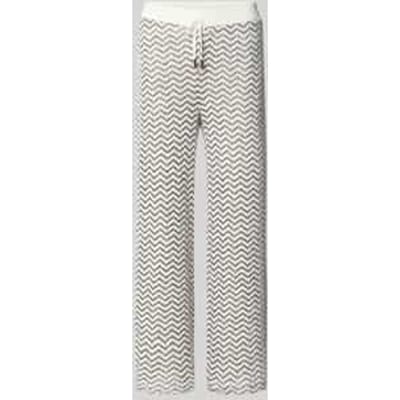 Dames culotte broek van gestructureerde jersey met opengewerkte patronen COMMA