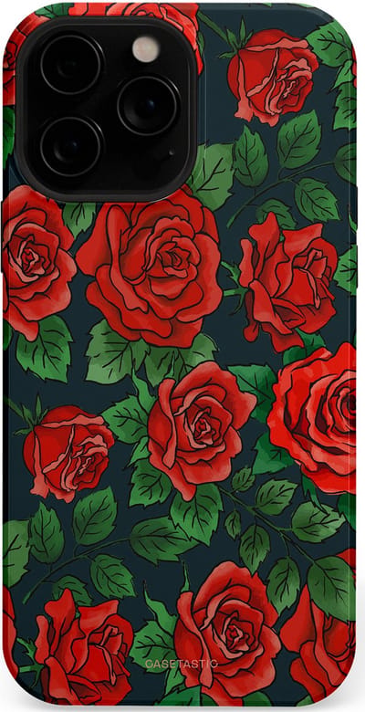Casetastic Hoesje Geschikt voor Apple iPhone 13 Pro Max Magsafe - Stijlvolle Beschermende Duo-layer Case - Rozen rood