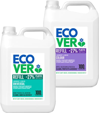 Ecover - Vloeibaar Wasmiddel Universal & Kleur - Bundel 10 L - Plantaardig & Biologisch afbreekbaar - Krachtige reiniging bij 20°C