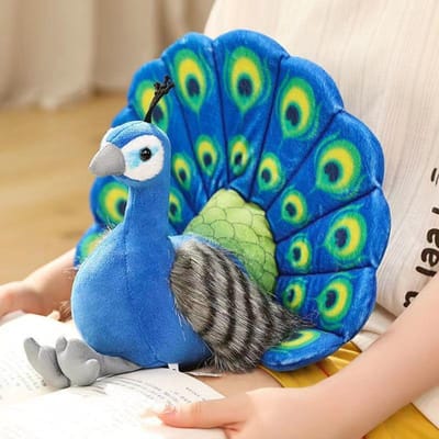 Schattig Pauw Pluche Speelgoed Squishy Gevulde Pauw Pop Met Prachtige Open Staart Schattige Pauw Pluche voor Kinderen Cadeau Huisdecoratie 30X25CM