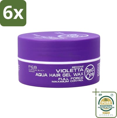Red One - Haarwax - Quicksilver - Aqua Hair Gel Wax - Voor Sterke Hold & Glans - 150 ml - Voordeelverpakking - 6 stuks - Styling wax - Haartypen