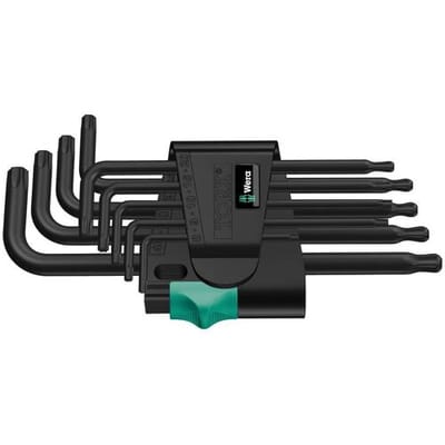 Wera 967 PKL/9 TORX® Binnen-Torx Haakse schroevendraaierset T 8, T 9, T 10, T 15, T 20, T 25, T 27, T 30, T 40 9-delig