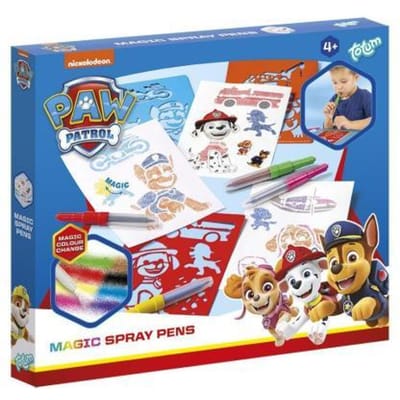 PAW Patrol speelgoed Totum 5 magische spray pennen blaaspennen met sjablonen - creatief speelgoed knutselset tekenen schilderen cadeautip knutselen speelgoed jongens en meisjes