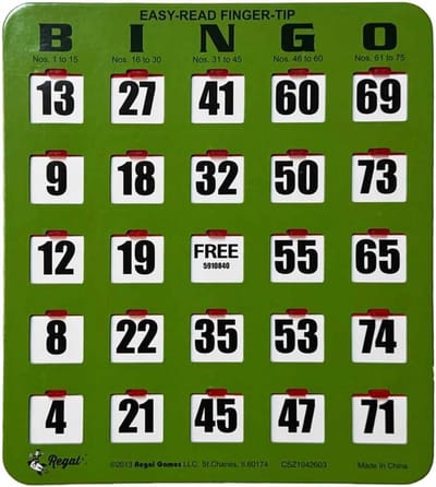 Grote Print Bingo Kaarten met Schuifbare Markering - Makkelijk Lezen voor Slechtzienden
