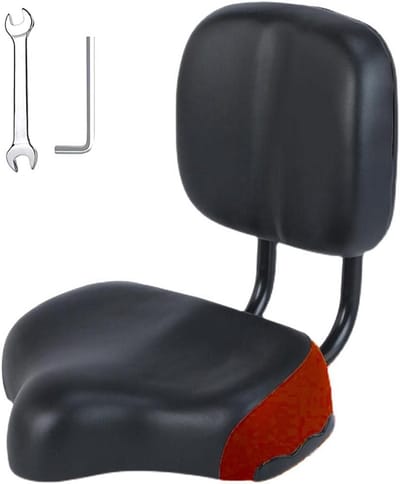 Comfortabel Fietszadel met Rugsteun - Ergonomisch, Schokdempend voor Dames en Heren