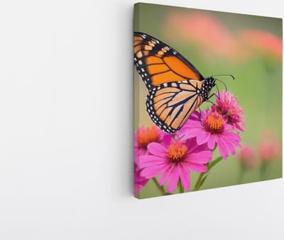 Saammp Canvas Schilderij - Kleurrijke vlinder - Natuur - Dieren - 20x20 - Foto op canvas - Wanddecoratie - Muurdecoratie Woonkamer - Slaapkamer decoratie - Canvas Print