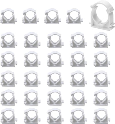 30 Stuks PPR Buisklemmen 20mm - Witte Plastic Klemmen voor Waterleidingen, Keuken en Badkamer Installaties