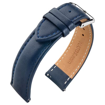 Horlogebandje Nappa Kalfsleer - Makkelijk Zelf te Verwisselen - Blauw 12mm