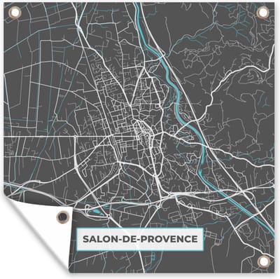 Tuin poster Frankrijk - Salon-de-Provence - Plattegrond - Kaart - Stadskaart - 200x200 cm - Tuindoek