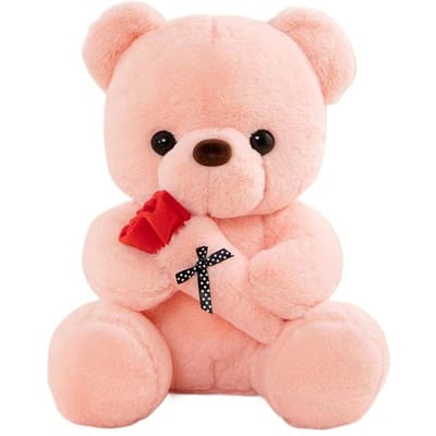 Schattige Rozenbeer Pluche Speelgoed Knuffeldier Pop Romantisch Cadeau voor Vriendin Valentijnsdag Verjaardag Jubileum Cadeau roze