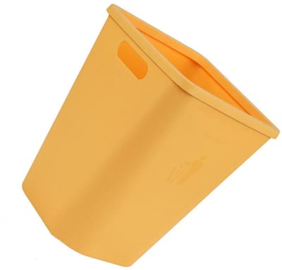 Vierkante Prullenbak - Afvalbak Container - Huishoudelijk Gebruik - Dekselloos Ontwerp - 29 x 23.5 cm - Geel