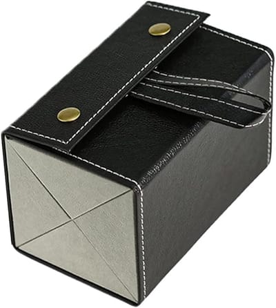 Brillendoos - Zonnebril Houder - 4 vakken - 16.6*10.6*10.6 cm - Brillendoos met 4 Vakken -brillenhouder - opbergkoffer - reisetui - PU-leer - opbergkoffer brillen en sieraden - zwart