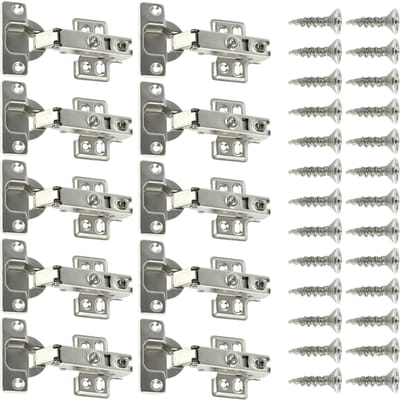 10 Stuks Scharnieren RVS Hydraulisch Kastdeurscharnier Demper Buffer Zacht Stil Sluitend voor alle Keukenkast Meubels zilver