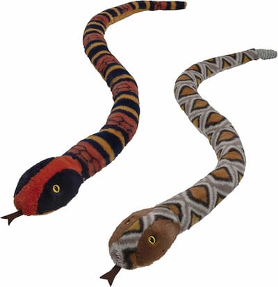 Nature Planet - Pluche slangen knuffels - set van 2x stuks - met lengte van 150 cm - reptielen - dieren