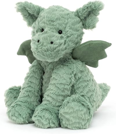 Pluche Draak Knuffel - Knuffeldier Draak - Kinderkamer Decoratie - Mintgroene Vacht - 9.1 inch Zithoogte - Meerkleurig