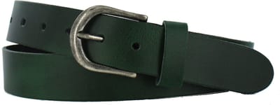 Leren Heren/Dames Riem | 3,5cm breed | Riemmaat: 85cm (totale lengte: 100cm) | 100% echt leer | Nikkelvrije gesp | Kleur: groen
