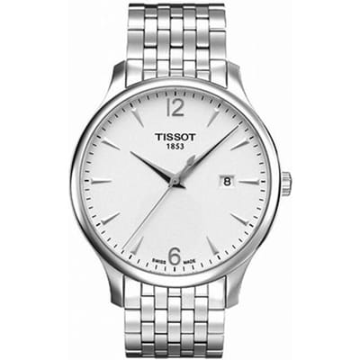 Tissot Elegance Serie Kwarts Uurwerk Kalender Minimalistisch Waterdicht Casual Horloge Herenhorloges Zilver T063.610.11.037.00 Regular Watch Box,Silver Dial white