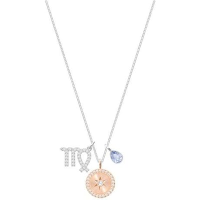 Swarovski Zodiac Maagd Serie Verchroomde Ketting Damesketting Roze 5349224 Box+Shopping Bag (Random Color) white