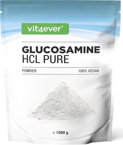 Glucosamine HCL Puur - 666 porties - 1000 gr / 1 kg puur poeder zonder toevoegingen - Van plantaardige fermentatie - Veganistisch - Hoog gedoseerd | Vit4ever
