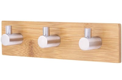 Dailygoods- Haak Bamboe - Zelfklevende Hanger - Roestvrij Stalen Haken - Decoratief - Voor Thuis/Keuken/Badkamer - 100% Nieuw - Wandhaak