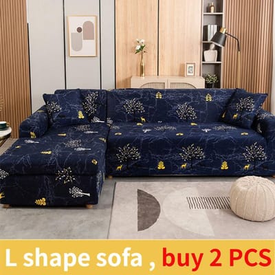 Bedrukte bankhoezen voor woonkamer Chaise Longue bankbeschermer Anti-stof elastische stretchhoezen voor hoekbankhoes 1-seat 90-140cm 1pc black