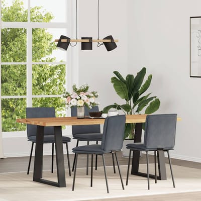 vidaXL - Eetkamerstoelen - 4 - st - fluweel - donkergrijs