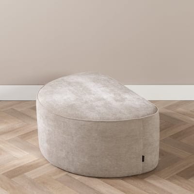 Bronx71® Hocker Neso halve maan stof gemêleerd taupe