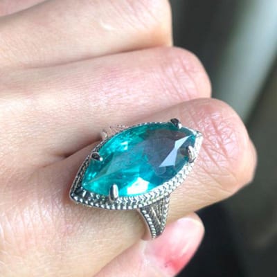Bague Zircon Goutte d'Eau pour Femme Mode Tempérament Haut de Gamme Bijoux de Luxe Style Européen et Américain Accessoires de Banquet 7 gray