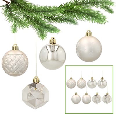 Gouden kerstballen, set van plastic kerstballen, kerstboom ornamenten 6cm, 8 stuks