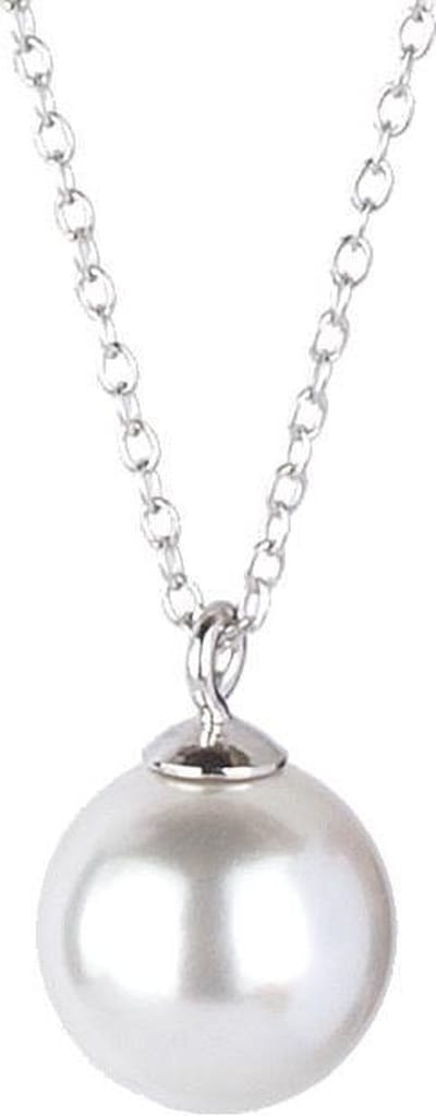 Traveller Ketting - Dames - Swarovski Parel - 10 mm - Zilver - Lengte Verstelbaar 40 / 45 cm - S7080R