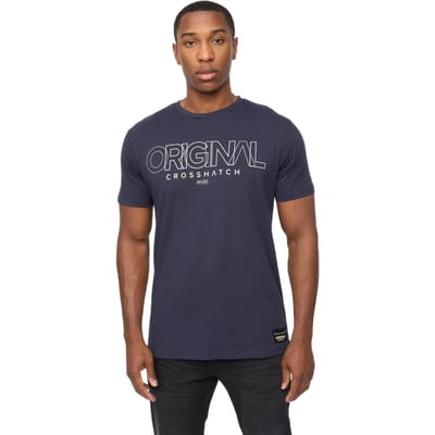 Crosshatch Heren Carrimoore T-Shirt (Marineblauw)