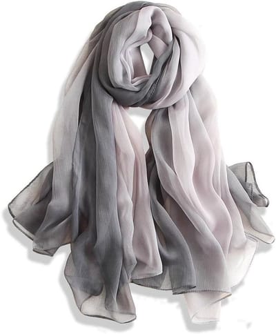 Dames Sjaal - Stola Neckerchief - Mode Accessoire - Zijde en Organza - 170 x 145 cm - Gegradueerd