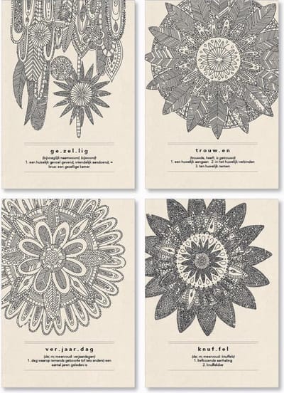 Wenskaarten - Mandala - Set van 4 - Duurzaam cadeau