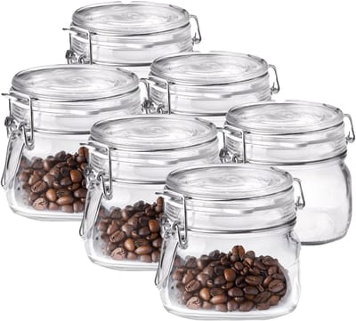 Bormioli Rocco Voorraad/weckpot - 6x - glas - transparant - 10,5 x 10 cm - 500 ml