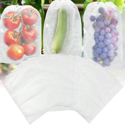 Pack van 100 Beschermende Tassen voor Druiven, 20 x 30 cm, Niet-geweven Stof, Ideaal voor Fruit, Planten en Groenten, Houdt Insecten en Vogels Weg
