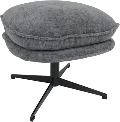 Kruk met bekleding MCW-P32, zit-/voetenbank Voetensteun Ottomane Stof/textiel Chenille (370 g/m²) ~ grijs