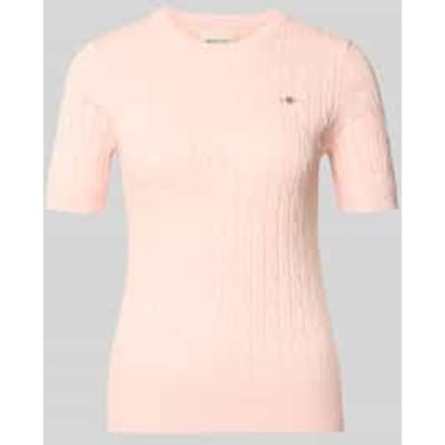 Gebreid shirt met Kabelpatroon en Labelstitching
