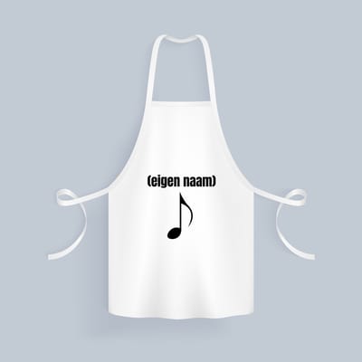 Akyol - muzieknoot met eigen naam Keukenschort - Muzieknoot - muziek liefhebbers - iemand die houdt van muziek - verjaardag - cadeau - kado - 82 bij 71 cm