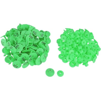 1-100 Nummer Ronde Plastic Vee Oormerk Dierenoormerk voor Geit Schaap Varken (Groen) Green green