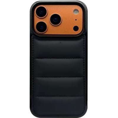 Luxe Donzen Puffer Telefoonhoesje voor iPhone 17 Air 15 16 14 Plus 13 12 11 17 Pro Max Zachte Stof Siliconen Candy Cover Funda iPhone 16 Pro zwart