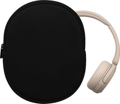 kwmobile hoes geschikt voor Sony WH-CH520 / WH-CH510 / MDR-ZX110 - 22,5 x 17 cm - Beschermhoes voor headset in zwart - Van neopreen