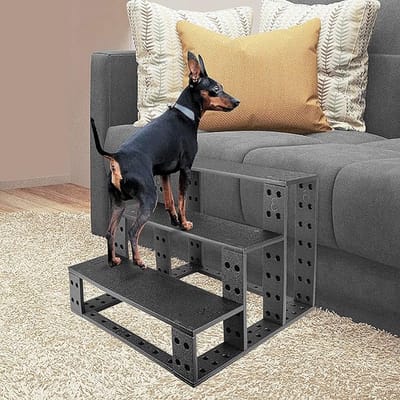 hondentrap voor bed, bank, schuim met hoge dichtheid, wasbaar, huisdiertrap voor honden en katten,
