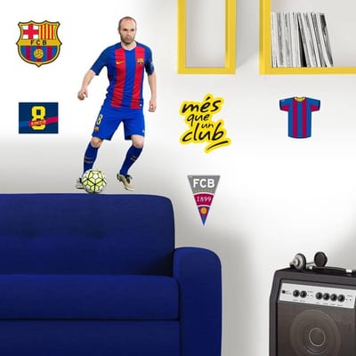 FC Barcelona Iniesta - Muursticker - 70 x 50 cm - Multi