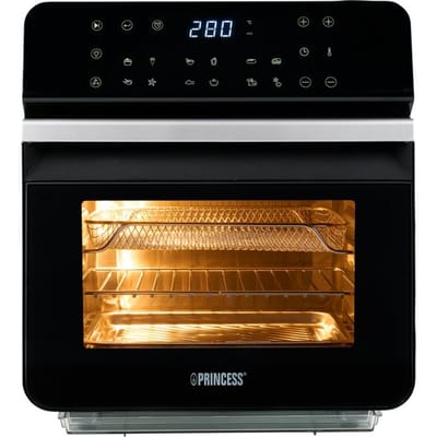Stoomoven Princess – Stoomkoker – Vrijstaande heteluchtoven - 2-in-1 Stoomoven en Airfryer - 2450W - 12 Bakprogramma's - Stoomfunctie –2450W – 10 Liter - 182085 - Zwart