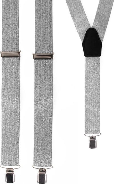 Bretels - Lurex zilver 1 set